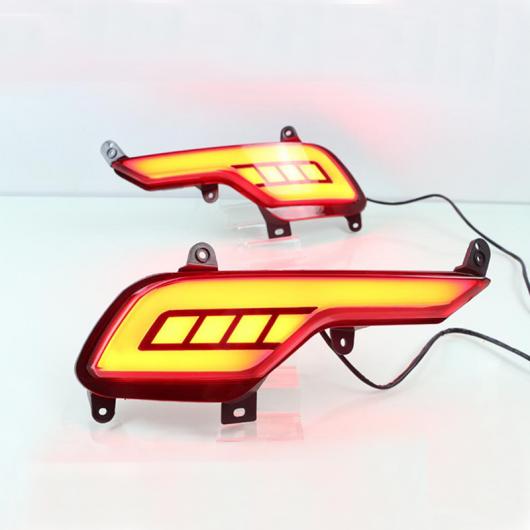 2ピース LED DRL デイライト ターンシグナルランプ リア バンパー ライト ブレーキ 反射 適用: ヒュンダイ IX45 サンタフェ 2016 2017 3ファンクション AL-FF-1333 AL Car parts