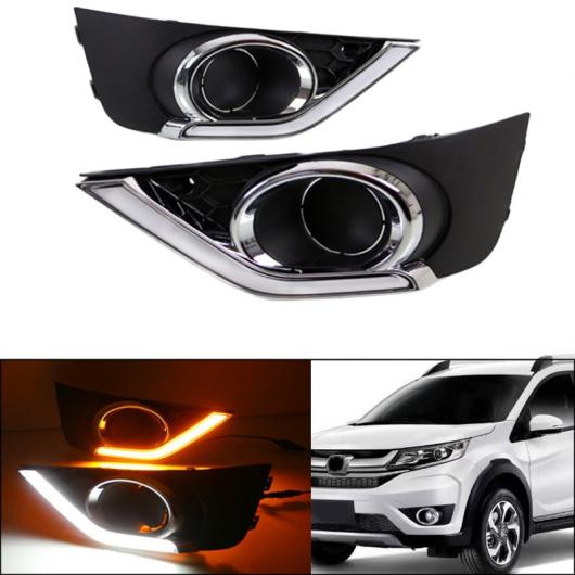 2ピース LED デイタイム ランニング ライト DRL フォグランプ ターン イエロー シグナル 適用: ホンダ BR-V BRV 2016 2017 防水 12V AL-FF-1334 AL Car parts 22,370円