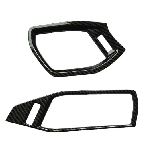 2ピース/LOT ABS フロント 両方 サイド エアコン吹き出し口 装飾 カバー 適用: フォード フォーカス 4 MK4 2019 2020 カーボンファイバー スタイル 2ピース シルバー AL-FF-1368 AL Car parts