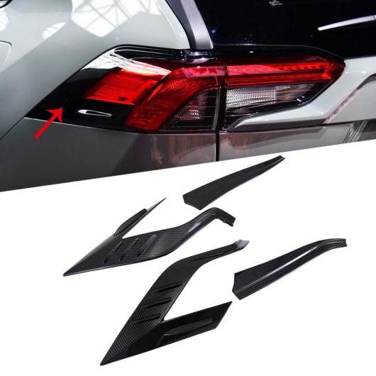 ABS クローム リア ライト カバー テールライト トリム ステッカー 適用: トヨタ RAV4 2019 2020 アクセサリー フロント カーボン スタイル・フロント ブラック AL-FF-1637 AL Exterior parts for cars