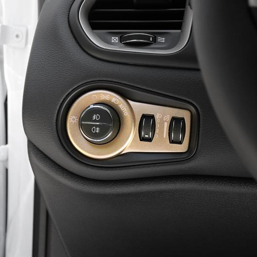 ABS アルミニウム 合金 ヘッドライト スイッチ パネル トリム 適用: ジープ レネゲードアルミニウム 合金 ブルー・アルミニウム合金 ゴールド AL-FF-3570 AL Interior parts for cars