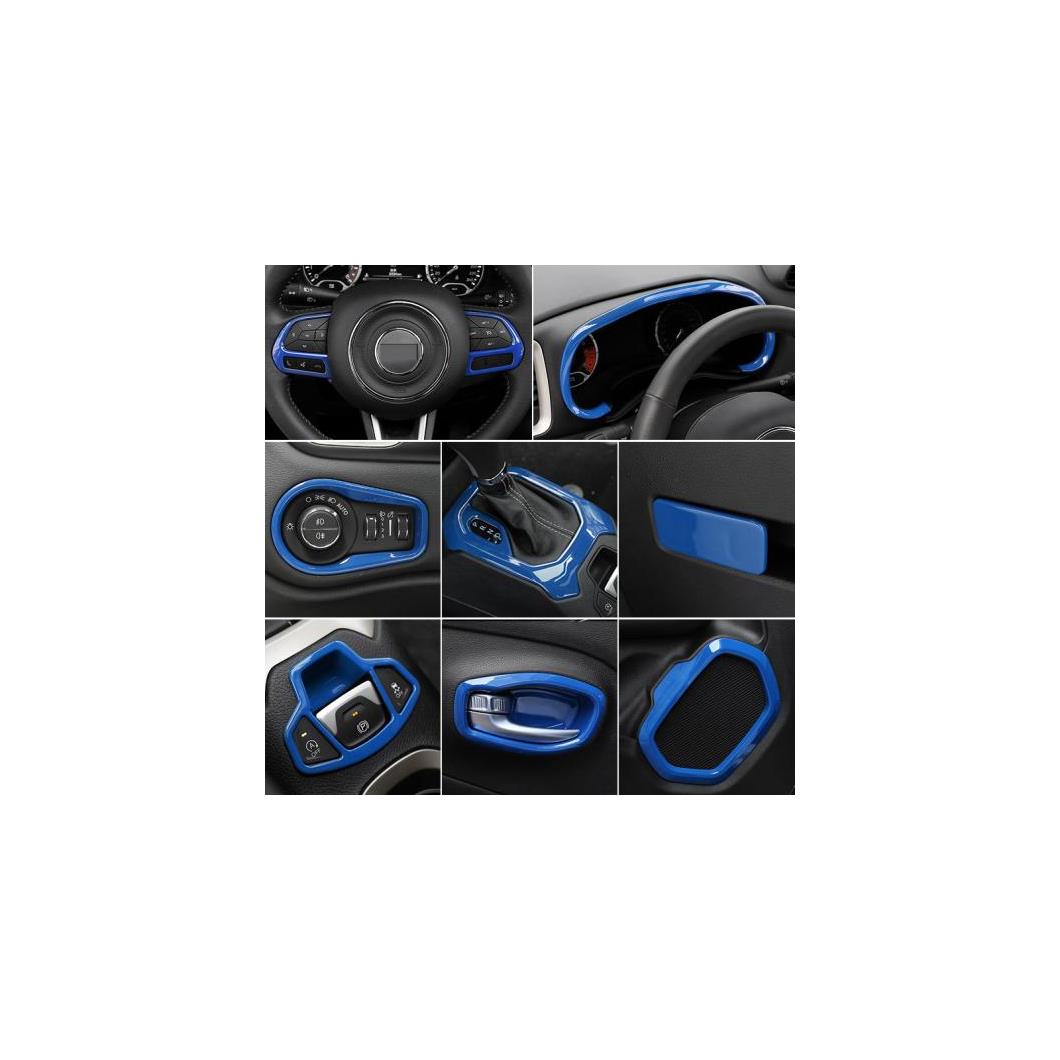 ブルー ABS ダッシュボード トリム ギア パネル ハンドブレーキ カバー 適用: ジープ レネゲード 2016 2017 2018 2019 2020タイプ006～タイプ010 AL-FF-3555 AL Interior parts for cars｜オートパーツエージェンシー