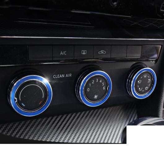 エアコン コントロール ボタン リング 適用: シュコダ 光沢 ブラック 3ピース～レッド 3ピース 2016-2020 スペルブ・2015-2020 オクタヴィア AL-FF-4174 AL Interior parts for cars