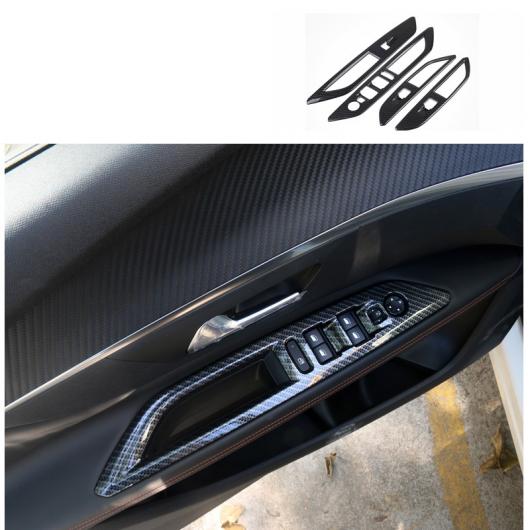 ステンレス スチール ABS ウインドウ コントロール パネル 適用: プジョー 3008 5008 アクセサリー カーボンファイバー ABS AL-FF-4351 AL Interior parts for cars