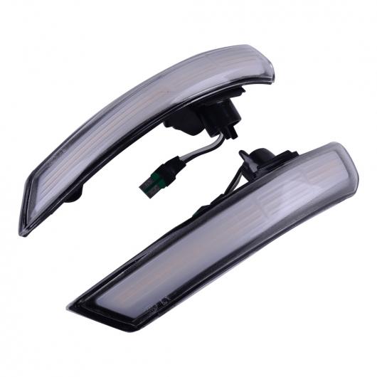 2ピース サイド ウイング リア ビュー ミラー LED ダイナミック ターンシグナルライト 適用: フォード フォーカス MK3 MK3.5 2011-2018 ホワイト AL-FF-7463 AL Car parts