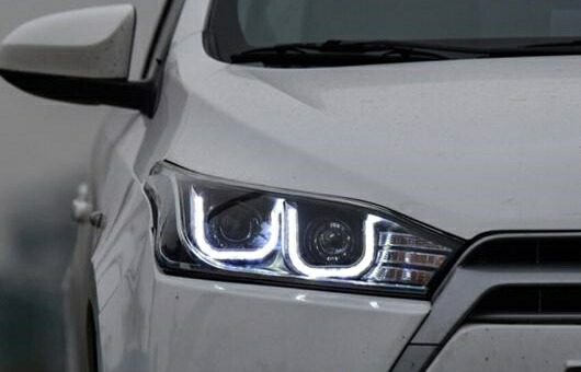 Al ヘッドライト 適用 トヨタ ヤリス 35w 55w 14 15 Drl Led 14 15 ヘッドランプ デイタイムランニングライト Drl バイキセノン Hid 4300k 8000k 35w 55w Al Hh 0014 オートパーツエージェンシー送料無料