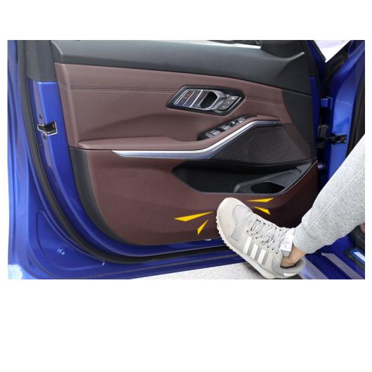 レザー インナー ドア シート バック 助手席 ストレージ アンチキック マット 適用: BMW 3シリーズ G20 320 325 330 335 2020 モカ ブラウン 3～クラシック ブラック 3 AL-II-0108 AL Interior parts for cars