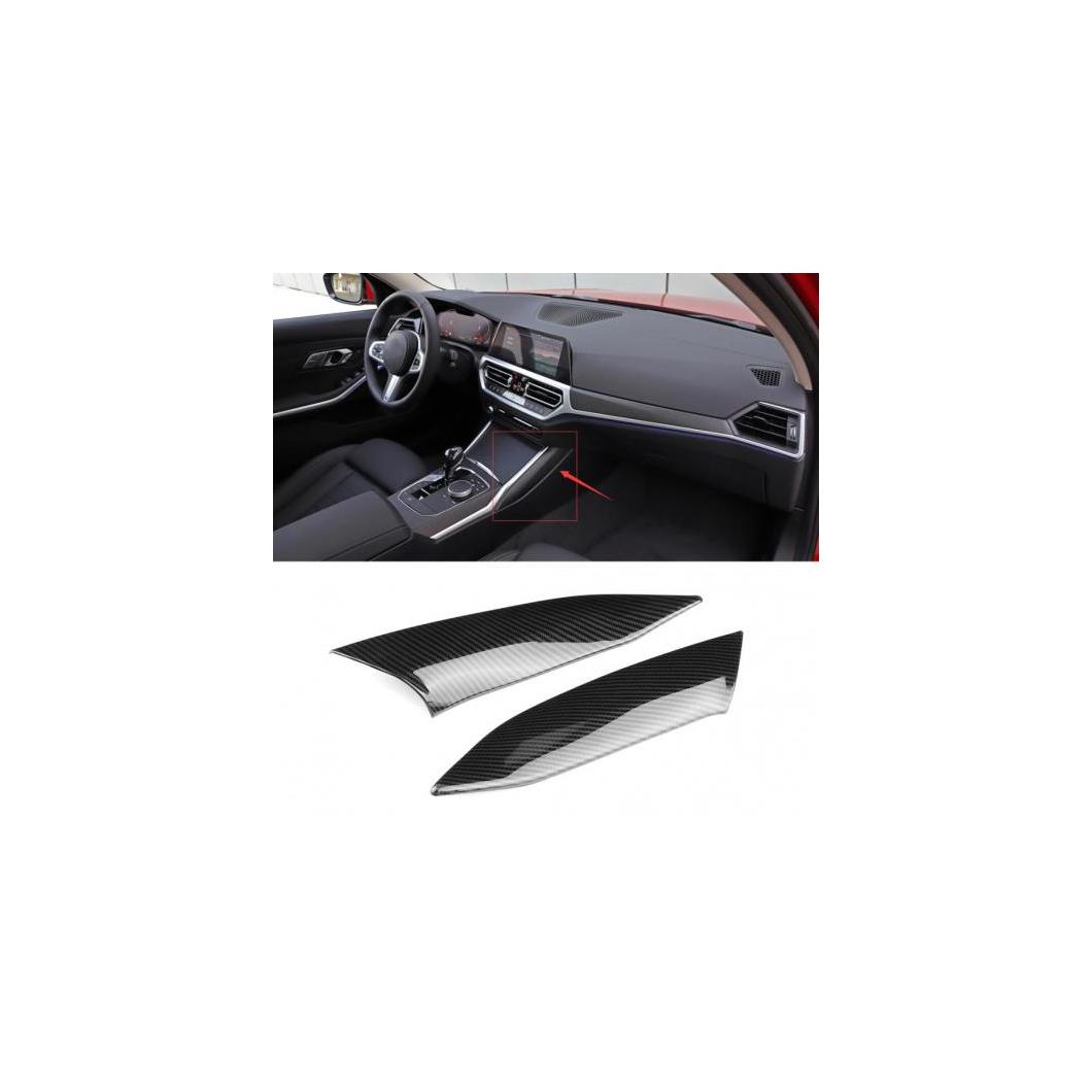 2ピース カーボンファイバー スタイル ABS センター コンソール サイド トリム 適用: BMW 3シリーズ G20 G28 2020 AL-II-0178 AL Interior parts for cars
