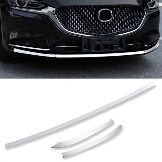 適用: マツダ 6 MAZDA6 アテンザ 2019 2020 カバー バンパー エンジン ステンレス スチール トリム フロント ボトム グリッド グリル グリル ボンネット エッジ 3ピース ホワイト AL-II-0305 AL Exterior parts for cars
