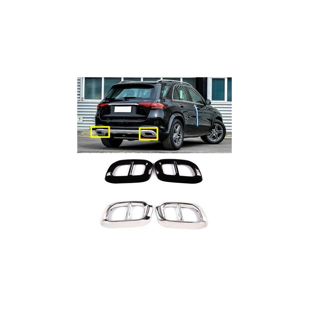 テール スロート フレーム 適用: メルセデスベンツ/MERCEDES BENZ GLC GLE W167 GLS クラス 2020 エキゾースト パイプ カバー ステッカー ブラック・シルバー GLC クラス 2020～GLS クラス 2020 AL-II-0274 AL Exterior parts for cars