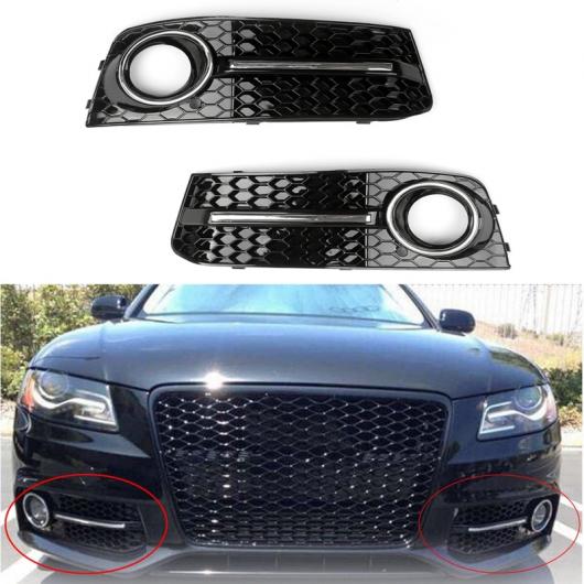 フロント バンパー フォグライト グリル 適用: アウディ/AUDI A4 B8 2009-2012 左/右 ABS プラスチック S4 スタイリング パーツ ブラック AL-II-0393 AL Exterior parts for cars 10,739円