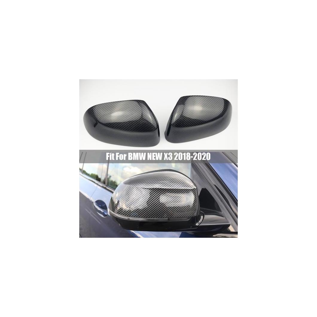 カーボンファイバー バックミラー ミラー カバー キャップ 適用: BMW X3 G01 X4 G02 X5 G05 X7 G07 2018 2019 2020 ドア リア ビュー ミラー カバー 1 ペア AL-II-1163 AL Exterior parts for cars