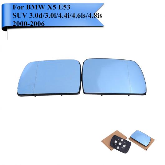 ブルー ワイド アングル ヒーテッド バックミラー ウイング ミラー ガラス 適用: BMW X5 E53 SUV 2000 2001 2002 2003 2004 2005 2006 ミラー #W113 AL-II-1203 AL Door mirror lens
