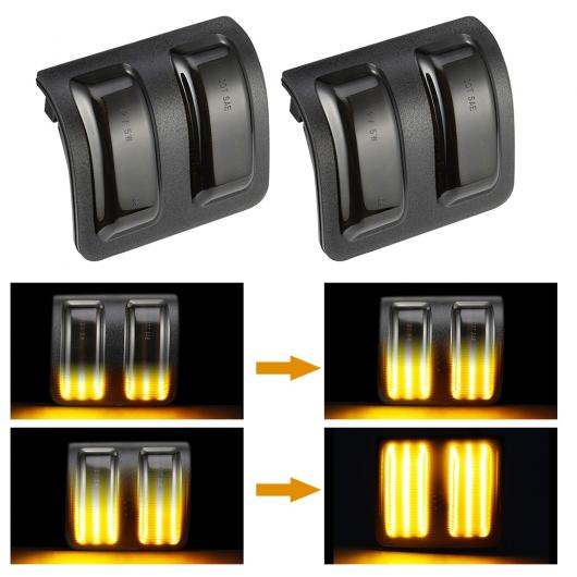 2ピース ダイナミック ウインカー アンバー ホワイト LED バックミラー ミラー インジケーター リピーター ライト 適用: フォード/FORD F250 F350 F450 F550 AL-II-1776 AL Turn signal