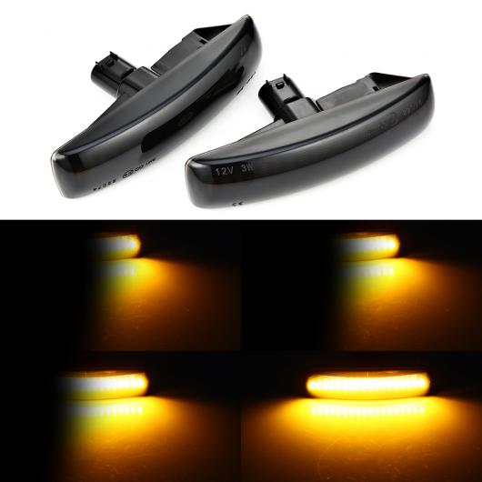 2ピース LED ダイナミック サイド マーカー ウインカー シーケンシャル ライト 適用: ランドローバー/LAND ローバー/ROVER ディスカバリー 3 4 スモーク シェル・クリア シェル AL-II-1800 AL Turn signal