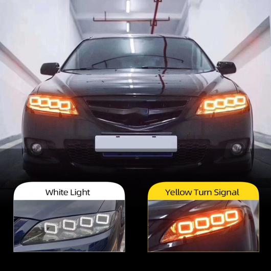 ヘッド ランプ 適用: マツダ 6 ヘッドライト 2004-2012 MAZDA6 オール LED DRL ダイナミック シグナル エンジェル アイ アクセサリー アテンザ AL-II-1870 AL Car parts