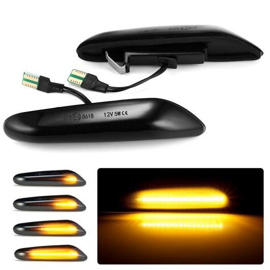 2ピース スモーク レンズ ダイナミック フロー LED ウインカー サイド マーカー ライト ランプ 適用: BMW E60 E61 E90 E91 E81 E82 E88 E46 X3 X1 AL-II-2049 AL Turn signal