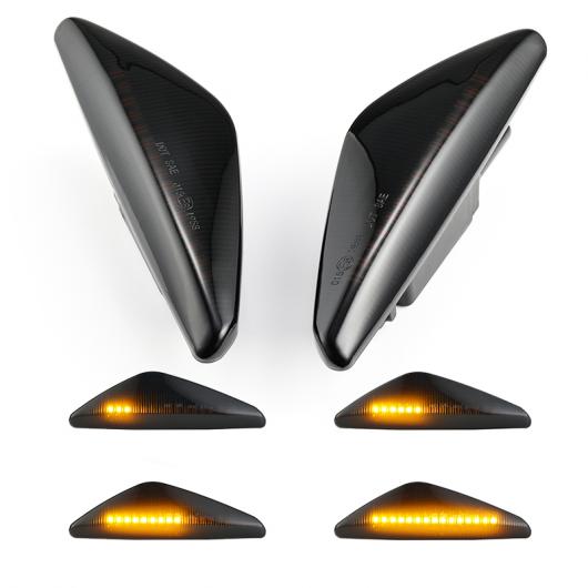 2ピース ダイナミック LED ウインカー サイド マーカー ライト フェンダー ランプ シーケンシャル インジケーター 適用: BMW X3 F25 X5 E70 X6 E71 E72 2008-2014 AL-II-2056 AL Turn signal