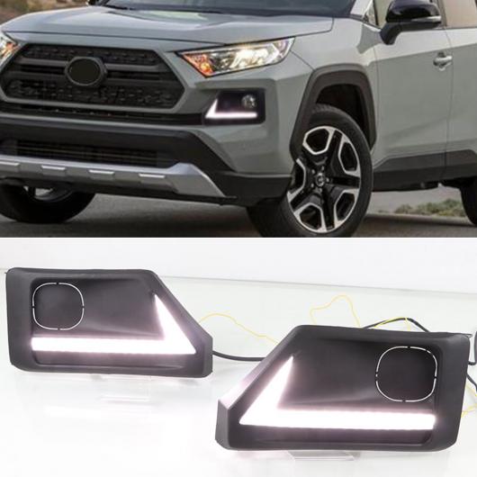1 ペア LED DRL デイライト デイタイム ランニング ライト フォグランプ ダイナミック シグナル 適用: トヨタ RAV4 アドベンチャー 2019 2020 ホワイト イエロー アドベンチャー モデル AL-II-2085 AL Car parts