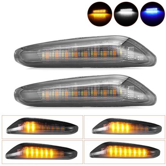 2ピース LED サイド シグナルライト 適用: BMW 1ER E-MARK ウインカー ブルー トランスペアレント シェル ダイナミック ライト AL-II-2101 AL Turn signal