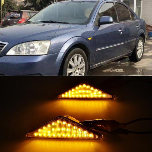 2ピース LED ダイナミック サイド マーカー ウインカー シーケンシャル ライト 適用: フォード/FORD モンデオ 2000-2007 MK3 フォーカス MK1 クリア シェル・スモーク シェル 通常 AL-II-2111 AL Turn signal