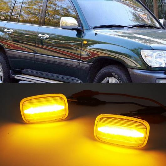 2ピース 適用: トヨタ ランドクルーザー 70 80 100シリーズ ダイナミック LED サイド マーカー フェンダー ライト フロー ウインカー クリア シェル・スモーク シェル シーケンシャル AL-II-2151 AL Turn signal