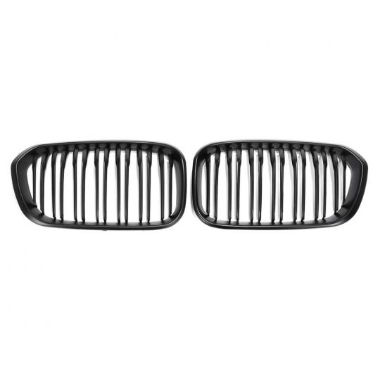 2ピース LH + RH フロント グリル 適用: BMW F20 F21 1シリーズ 2015 2016 2017 レーシング マットブラック 2 スラット AL-II-3354 AL Exterior parts for cars