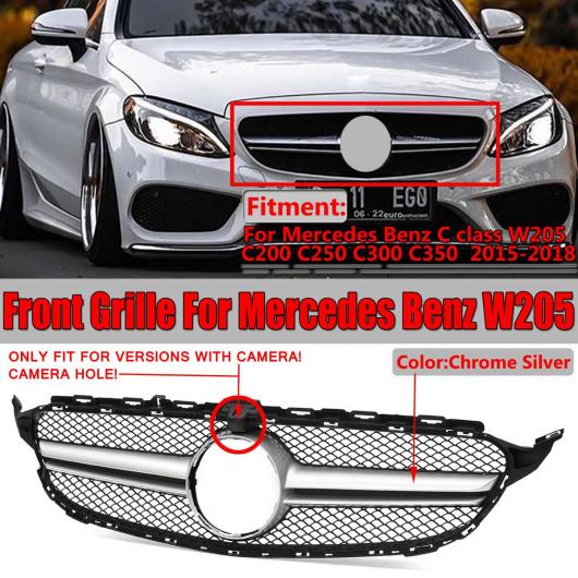 フロント グリル 適用: メルセデス ベンツ C クラス W205 C180 C200 C250 C300 C350 2015-2018 W/カメラ ホール AL-II-3214 AL Exterior parts for cars