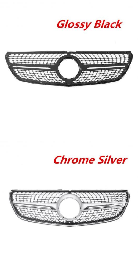 フロント バンパー グリル 適用: メルセデス ベンツ W447 V クラス V200 V220 V250 V260 2015-2018 NO カメラ ブラック・シルバー AL-II-3359 AL Exterior parts for cars