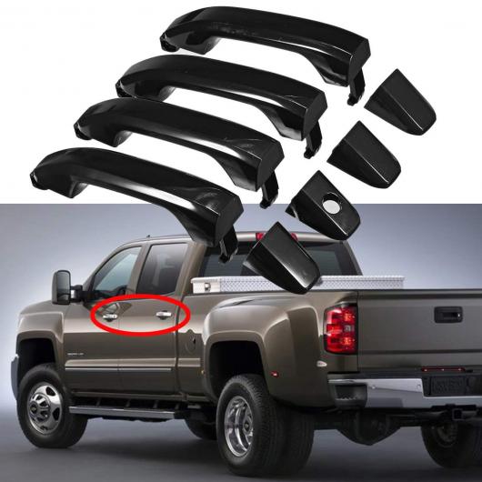 4ピース 光沢ブラック ドア ハンドル プロテクター 適用: シボレー/CHEVROLET シルバラード GMC シエラ 2014 2018 エクステリア ドア ハンドル カバー AL-II-3694 AL Exterior parts for cars