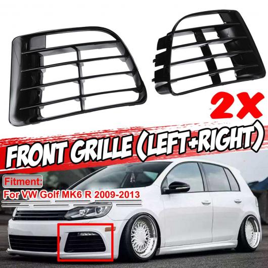 2ピース 光沢ブラック フロント フォグライト グリル ロワー バンパー カバー トリム 適用: VW ゴルフ MK6 R 2009 2013 5K0853665E 5K0853666E AL-II-3726 AL Car parts
