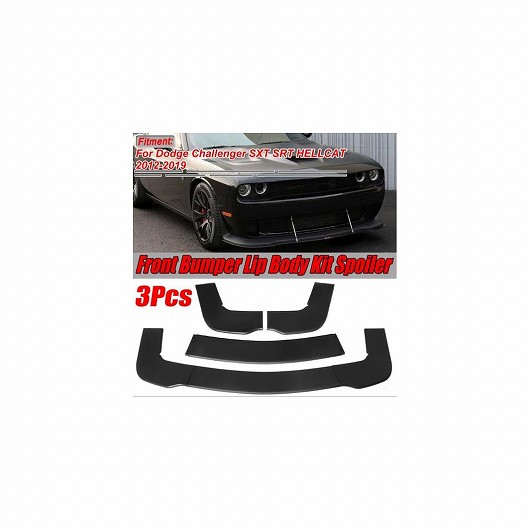 3ピース マットブラック フロント バンパー スプリッタ リップ スポイラー ディフューザー ガード カバー トリム 適用: ダッジ/DODGE チャレンジャー SXT SRT ヘルキャット 2012 2019 AL-II-3681 AL Exterior parts for cars 25,915円
