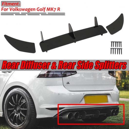 MK7 R リア バンパー ディフューザー＆リア サイド スプリッター スポイラー ガード カバー トリム プロテクター 適用: VW フォルクスワーゲン/VOLKSWAGEN ゴルフ MK7 R AL-II-3897 AL Exterior parts for cars