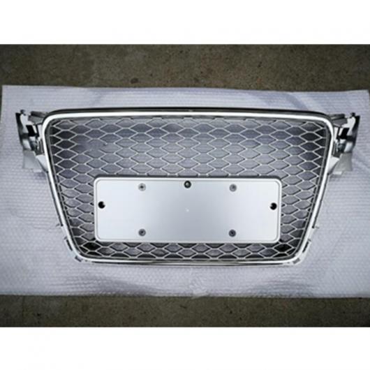 フロント スポーツ HEX メッシュ ハニカム フード グリル シルバー 適用: アウディ/AUDI A4/S4 B8 2009 2010 2011 2012 AL-JJ-0280 AL Racing grill