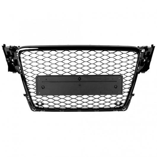 フロント スポーツ HEX メッシュ ハニカム フード グリル 光沢ブラック 適用: アウディ/AUDI A4/S4 B8 2009 2010 2011 2012 AL-JJ-0283 AL Racing grill