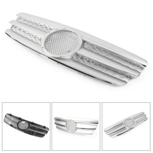 シルバー フロント グリル 3-PIN メッシュ グリル 適用: メルセデスベンツ/MERCEDES BENZ Eクラス W211 E320 E350 E500 E55 E63 2003 2004 2005 2006 ABS プラスチック AL-JJ-0257 AL Racing grill 57,978円