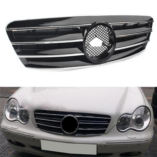 フロント グリル 4-PIN アッパー グリル 適用: メルセデスベンツ/MERCEDES BENZ Cクラス W203 C230 C240 C320 C32 2000 2001 2002 2003 2004 2005 2006 ABS AL-JJ-0258 AL Racing grill