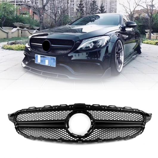フロント グリル メッシュ グリル 適用: メルセデスベンツ/MERCEDES BENZ C クラス W205 C200 C250 C300 C350 2015 2016 2017 2018 ブラック ABS プラスチック AL-JJ-0271 AL Racing grill