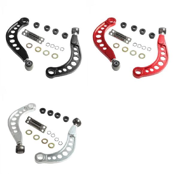1ペア 調整可能 リア アッパー コントロールアーム キャンバー キット 適用: ホンダ シビック JDM DX/LX/EX/SI オール 06-11 T6061 アルミニウム ブラック～シルバー AL-JJ-0523 AL Control arm parts