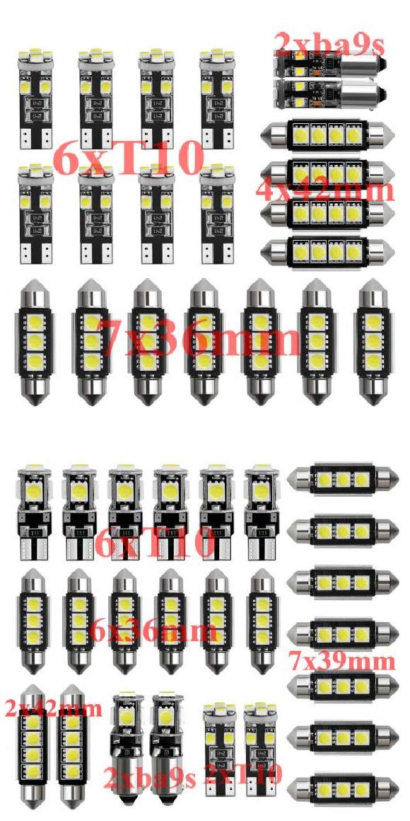 車用 内装 LED ライト キット 適用: 起亜 スティンガー テルライド セドナ セフィア スペクトル エラーフリー T10 31mm 36mm 39mm 42mm 21ピース・25ピース ホワイト AL-JJ-2632 AL Interior parts for cars