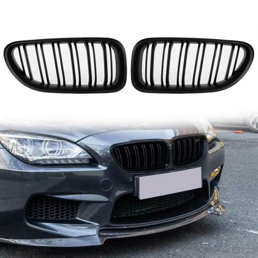 フロント バンパー フード グリル デュアル ライン スポーツ グリル 適用: BMW 6シリーズ F12 F13 F06 640i 650i 2012-2017 マットブラック タイプ001 AL-JJ-2772 AL Exterior parts for cars