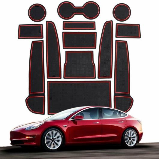 楽天市場 Al レッド アンチスリップ カップ ドア センター コンソール ライナー マット 適用 テスラ Tesla モデル 3 セダン 4 ドア 17 18 19 ブラック レッド Al Jj 3580 オートパーツエージェンシー