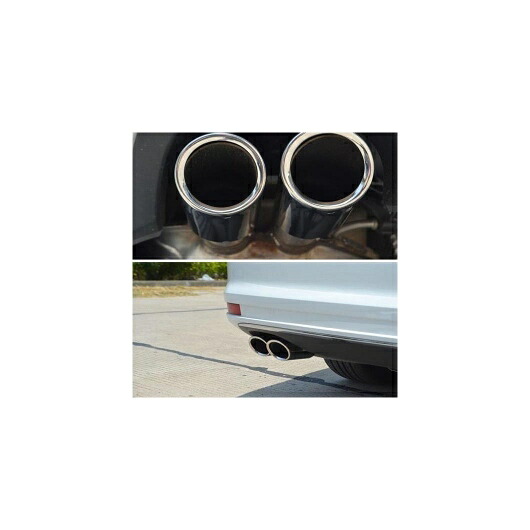 2PC スチール エキゾースト マフラー チップ テール パイプ トリム カバー 適用: ジェッタ MK6 1.4T ゴルフ 6 MK7 ボーラ シロッコ ティグアン A4 Q5 タイプ001 AL-JJ-4088 AL Car parts