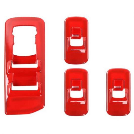 4ピース レッド ウインドウ リフト パネル スイッチ カバー 適用: 2015-2018 フォード/FORD F150 レッド AL-JJ-4918 AL Car parts