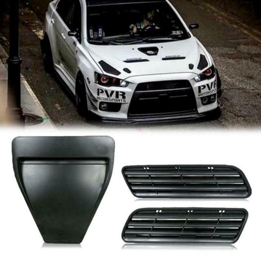 ABS フード ベント ボンネット フード スクープ インテーク 吹き出し口 カバー トリム 適用: 三菱 ランサー GTS EVO 10 X GSR 08-15 スタイル フード 吹き出し口 ブラック AL-JJ-5046 AL Car parts