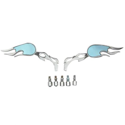 フレイム 炎型 バックミラー ミラー 適用: スポーツスター XL883 1200 バイク シルバー AL-JJ-4739 AL Car parts