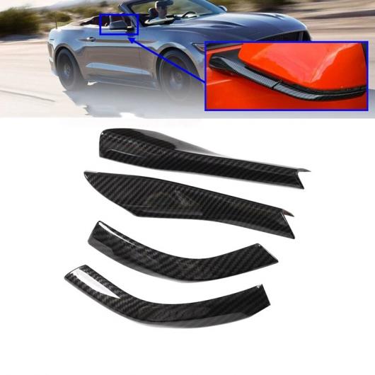 4ピース カーボンファイバー バックミラー サイド ミラー ベース カバー トリム デコレーション 適用: フォード/FORD マスタング 2015-2020 カーボン調 AL-JJ-6174 AL Exterior parts cars