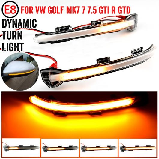 スモーク フロー ライト サイド ミラー フロー ダイナミック ウインカー LED ウインカー ライト 適用: VW ゴルフ MK7 7 7.5 GTI R トゥーラン スポーツバン ホワイト AL-JJ-6758 AL Car parts