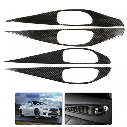 4ピース リアル カーボンファイバー インナー ドア ハンドル ボウル カバー トリム 適用: インフィニティ/INFINITI Q50/Q50L 2013 2014 2015 2016 2017 2018 AL-JJ-8584 AL Interior parts for cars｜オートパーツエージェンシー