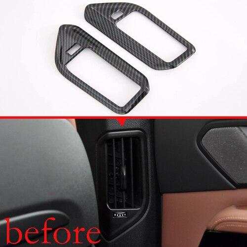 適用: BMW X5 G05 2019 2020 カーボンファイバー スタイル リア 通気口 フレーム トリム カバー 2ピース AL-JJ-9479 AL Interior parts for cars